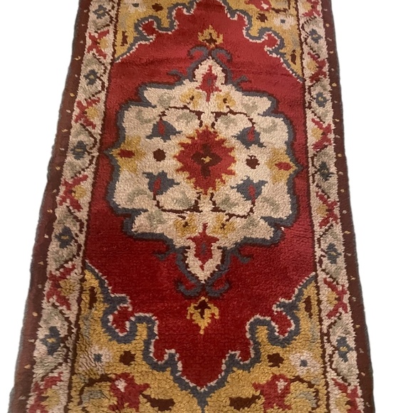 Vintage Handwoven Ethnic Botanical Wool Rug 30" Wide By 56" Long - Picture 4 of 7